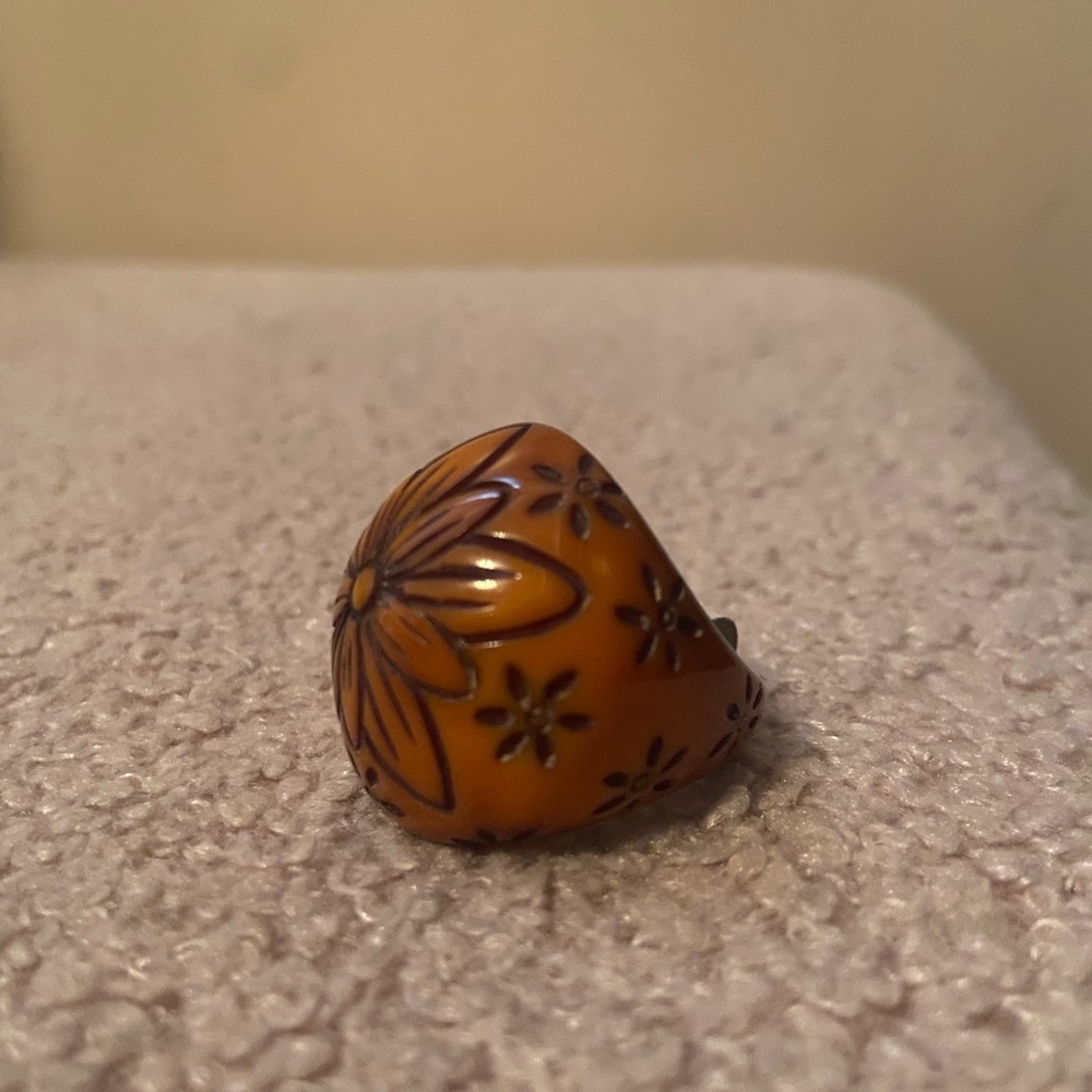 Orange Flower Ring